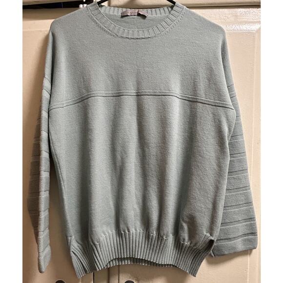 D.Exterior Women's Wool Blend Open Knit Mint Green Long Sleeve Sweater - Size S - Picture 1 of 6